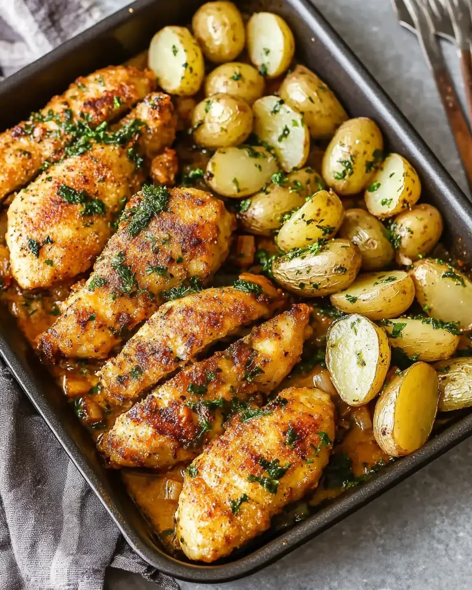 Hähnchen mit Bohnen und Kartoffeln vom Blech: Genial einfach!