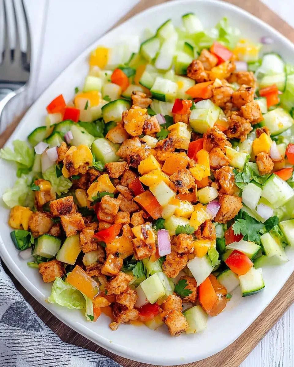 Honig-scharfer Hähnchensalat: Ein Genuss für Feinschmecker!