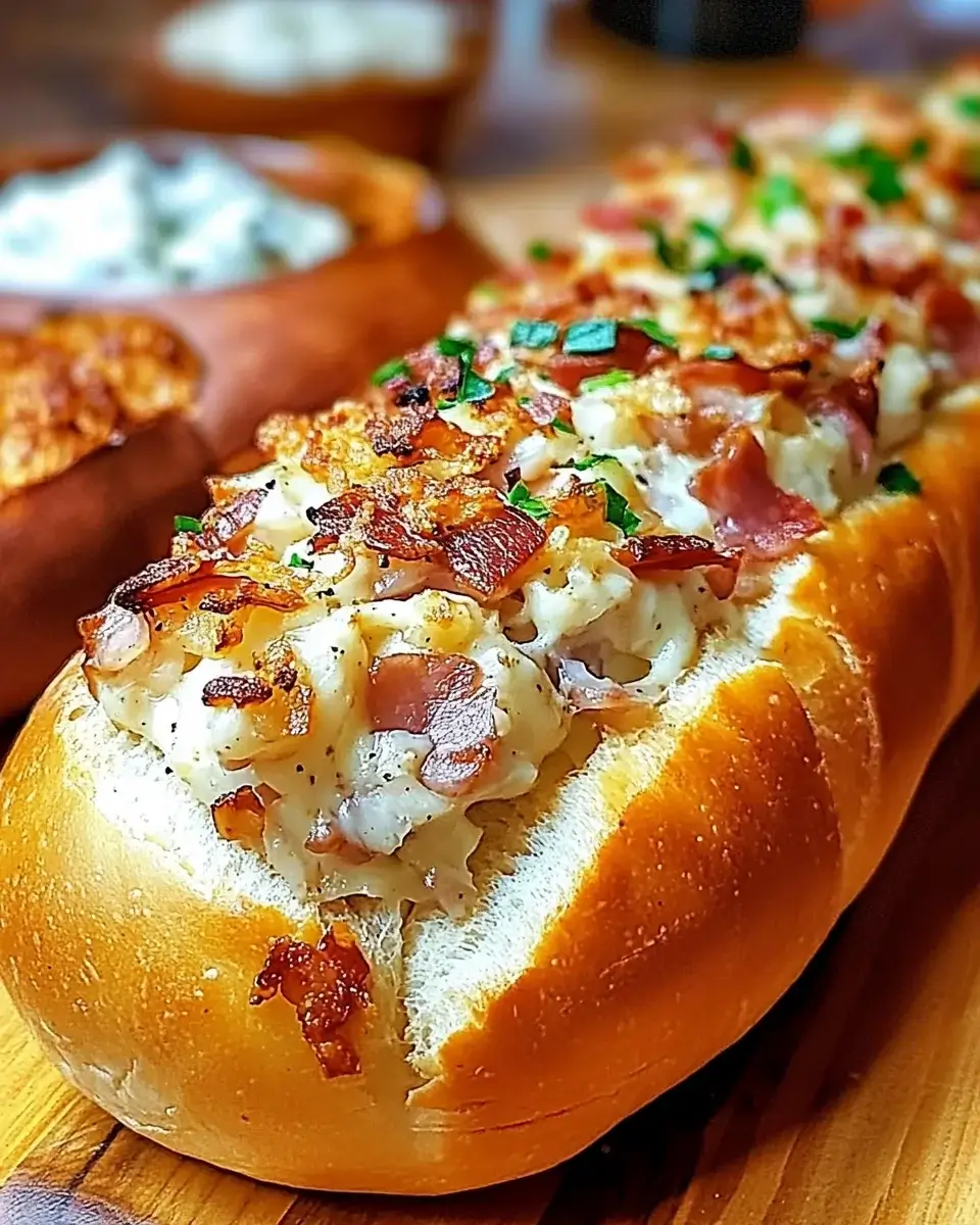 Hähnchen-Bacon-Ranch gefülltes Brot: Ein Genuss!