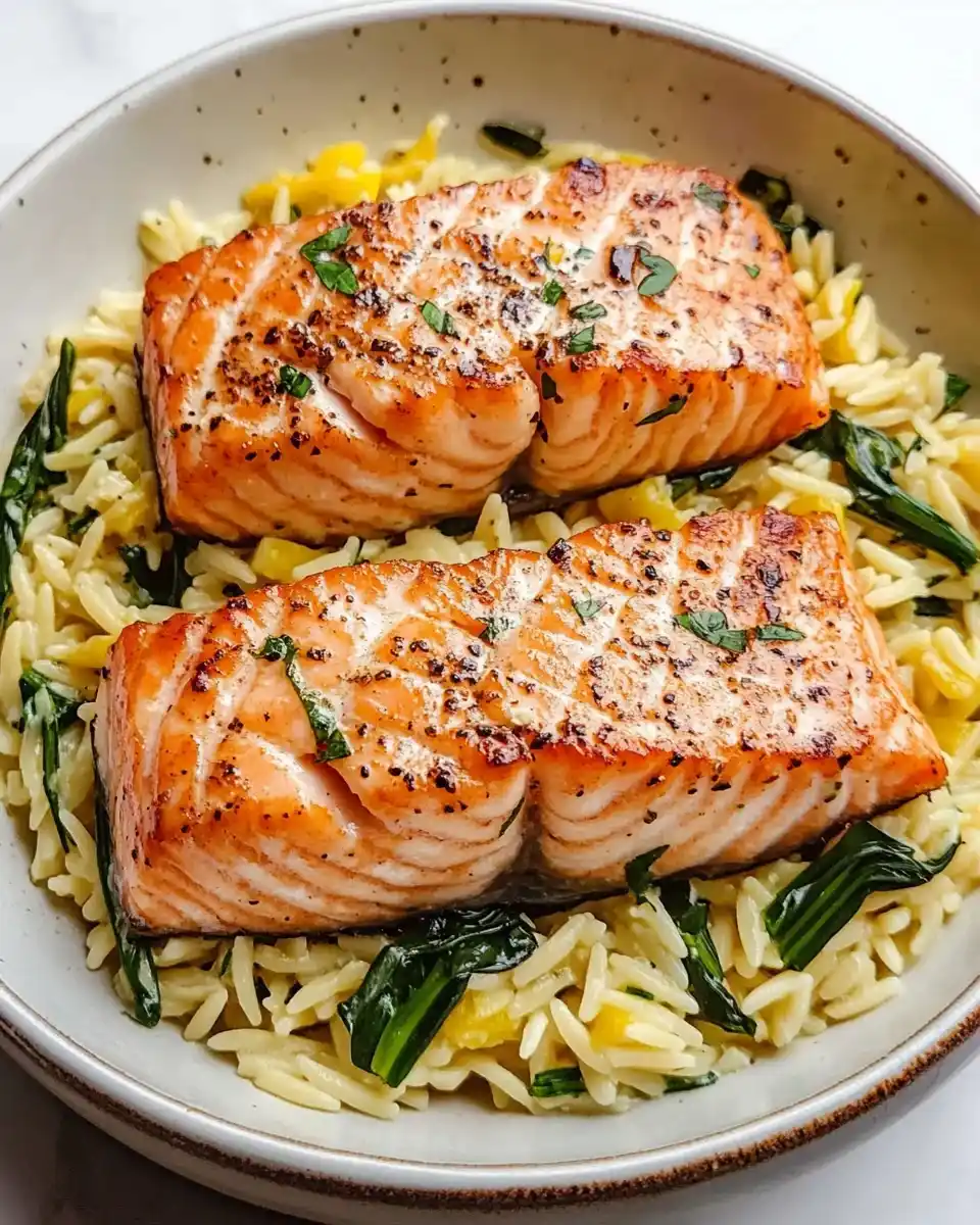 Lachs mit Zitrone und Orzo: Einfach und köstlich zubereiten!