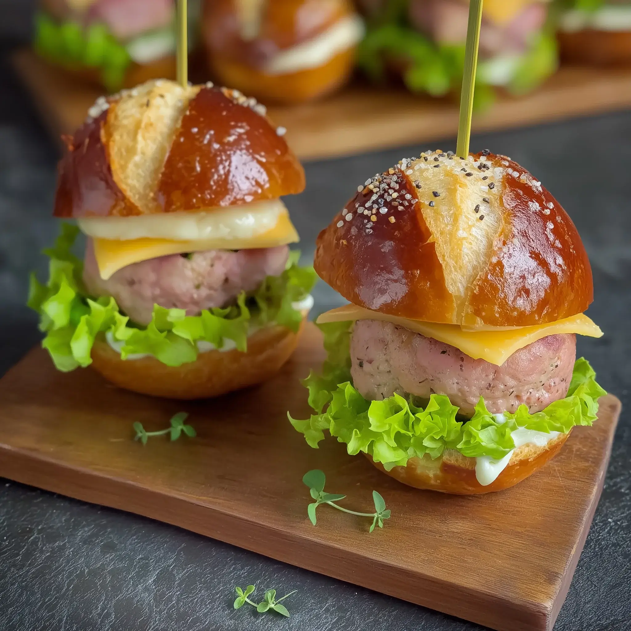 Mini Laugen-Burger mit Leberkäse: Ein Genuss für jeden!
