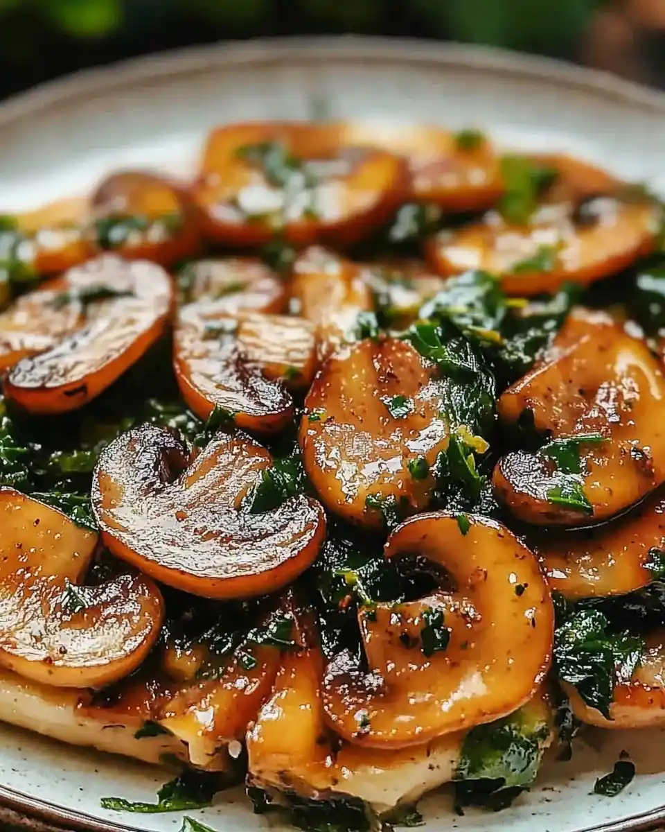 Pilze mit Spinat sautiert - Ein einfaches Rezept!