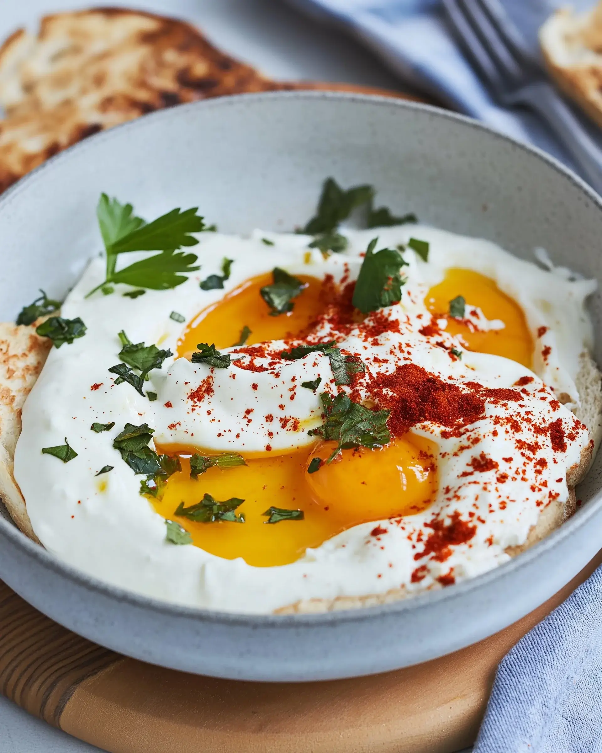 Türkische Eier mit Joghurt und Paprikaöl ganz einfach zubereiten!
