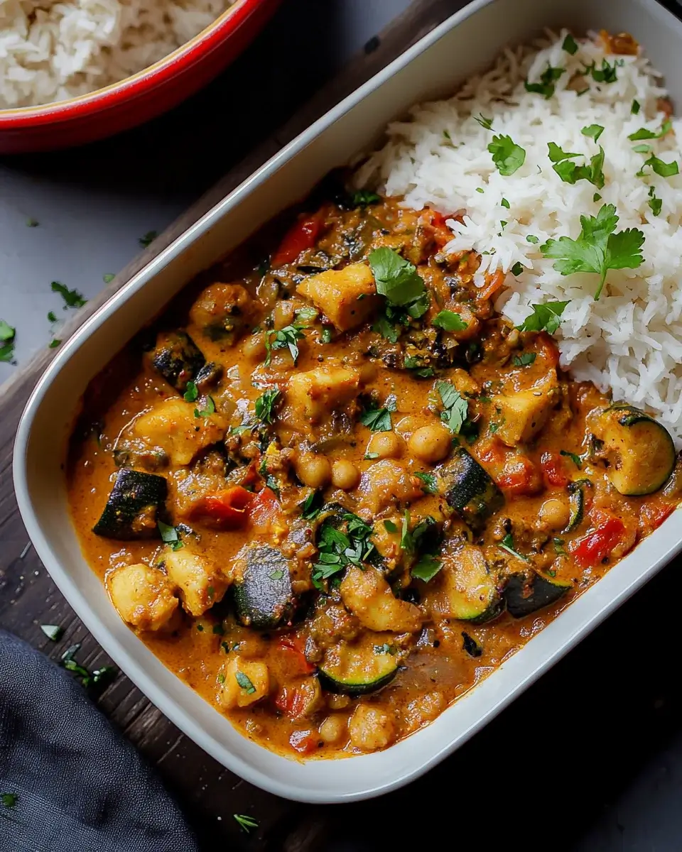 Zucchini-Kichererbsen-Curry aus dem Ofen ganz einfach!