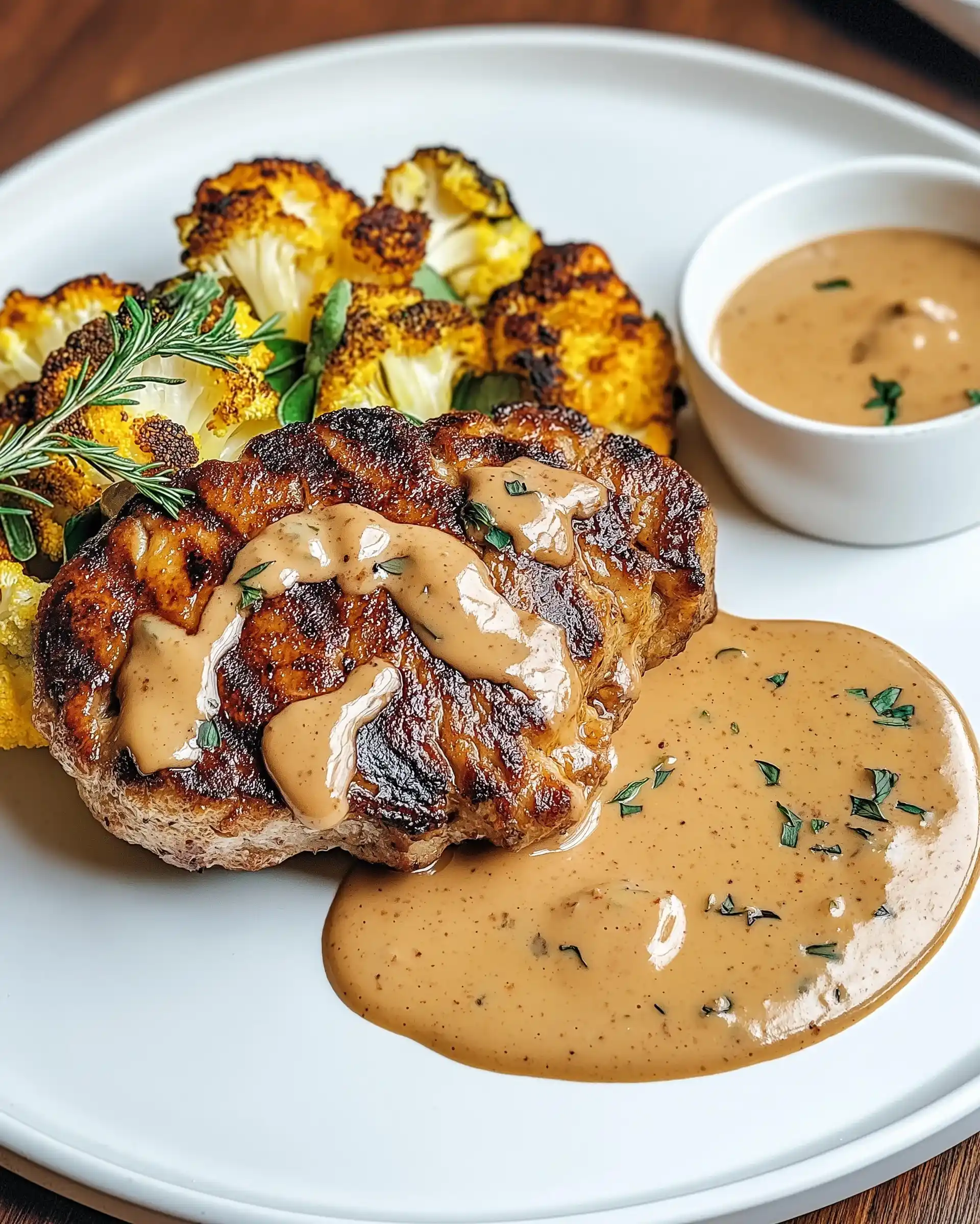 Blumenkohlsteak mit Pfefferrahmsauce: So einfach gelingt's!