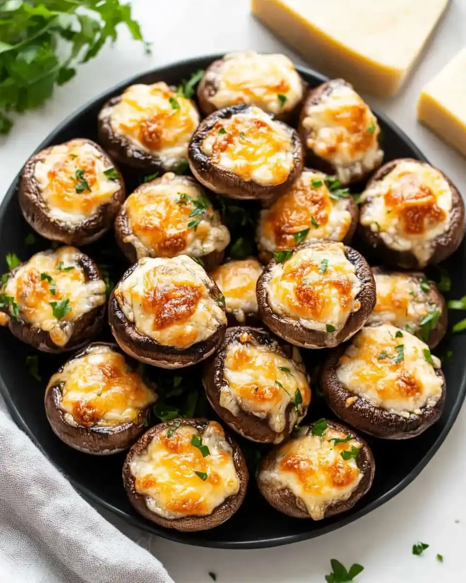 Gefüllte Champignons mit Frischkäse und Cheddar – ein Genuss!