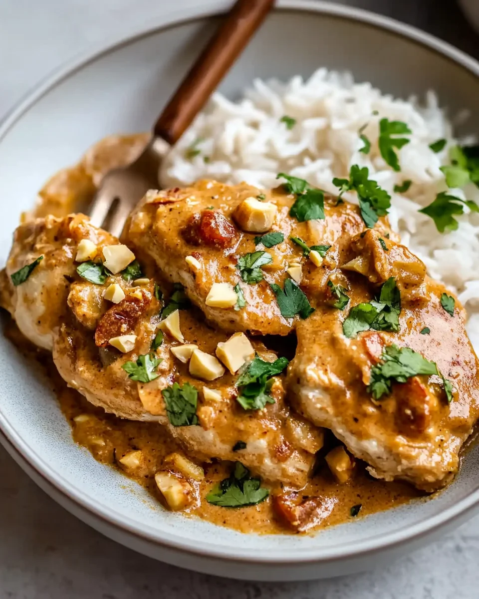 Hühnchen mit Erdnusssoße aus dem Slow Cooker genießen!