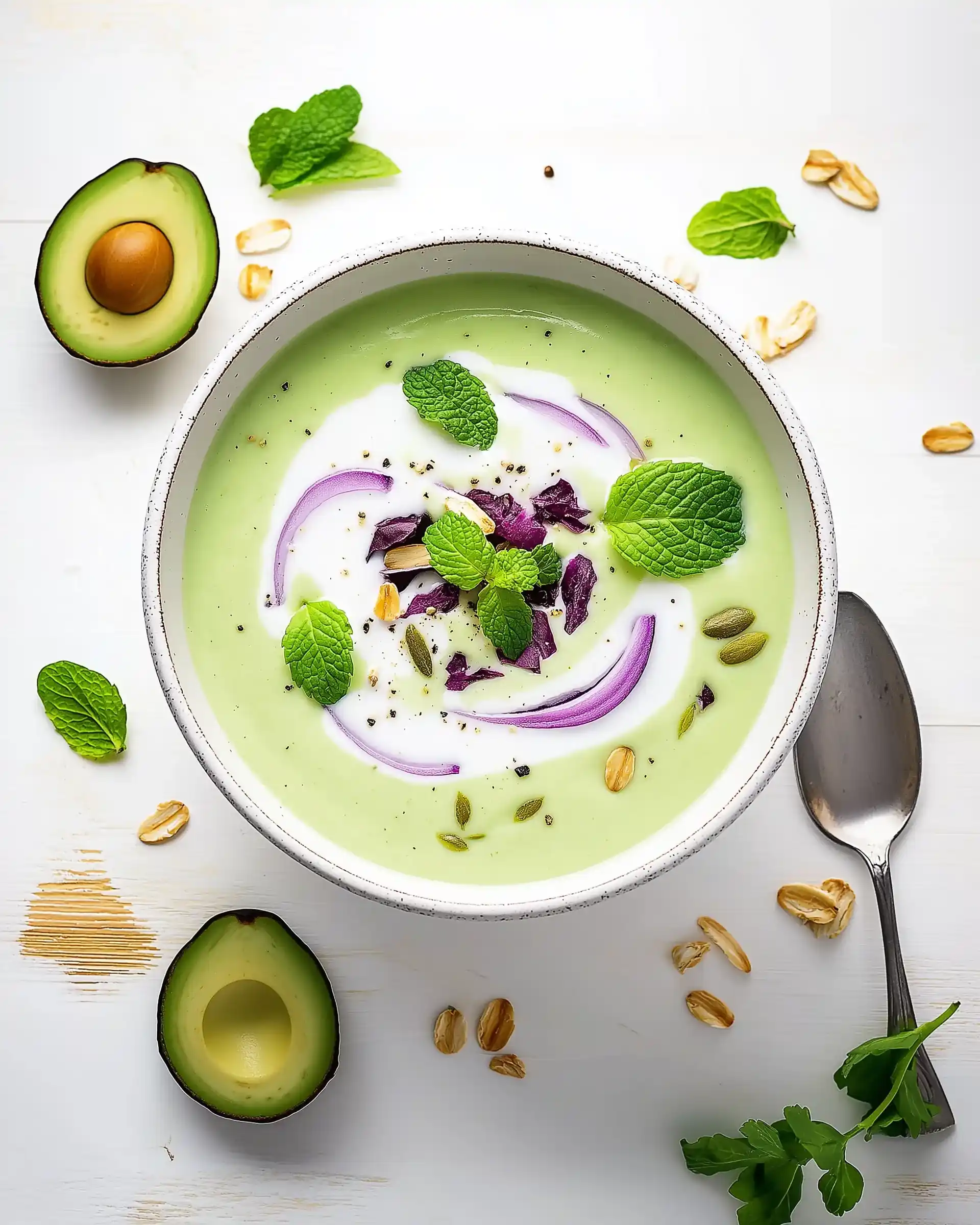 Kalte Avocado-Gurken-Suppe mit Minze und Joghurt: Erfrischend lecker!