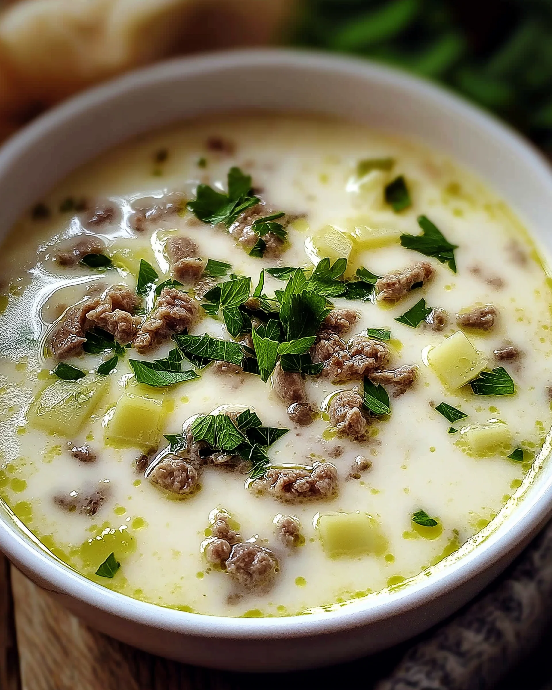 Käse-Lauch-Suppe mit Hackfleisch – Einfach und lecker!