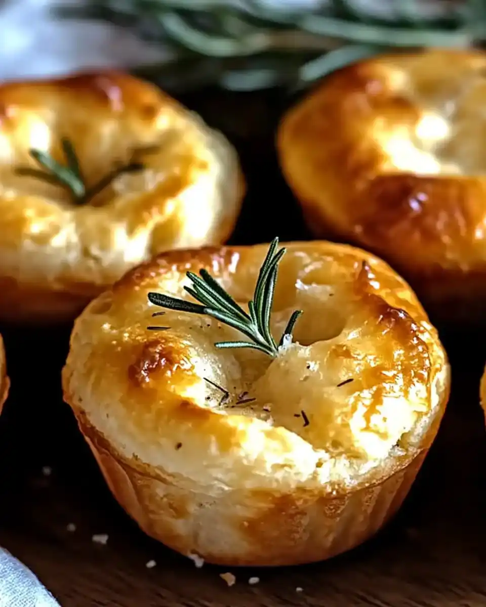 Knusprige Focaccia-Muffins mit Knoblauch und Rosmarin selbst machen!