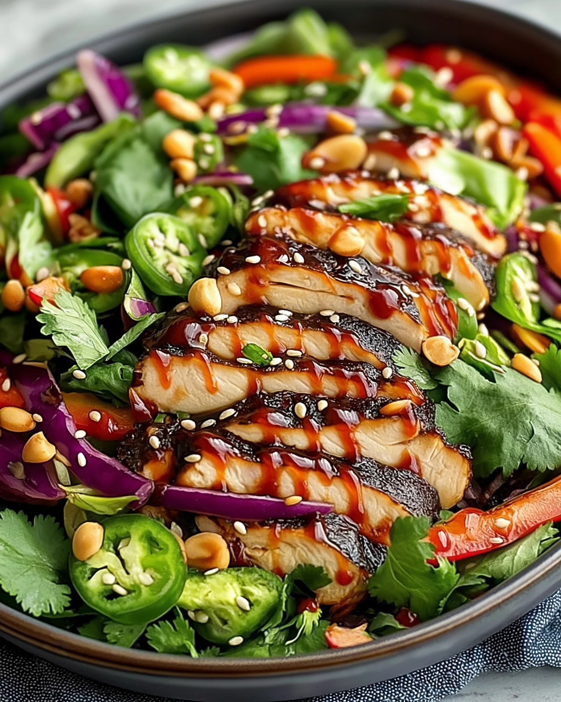 Knuspriger Asiatischer Sesam-Hühnchensalat: Ein Genuss!