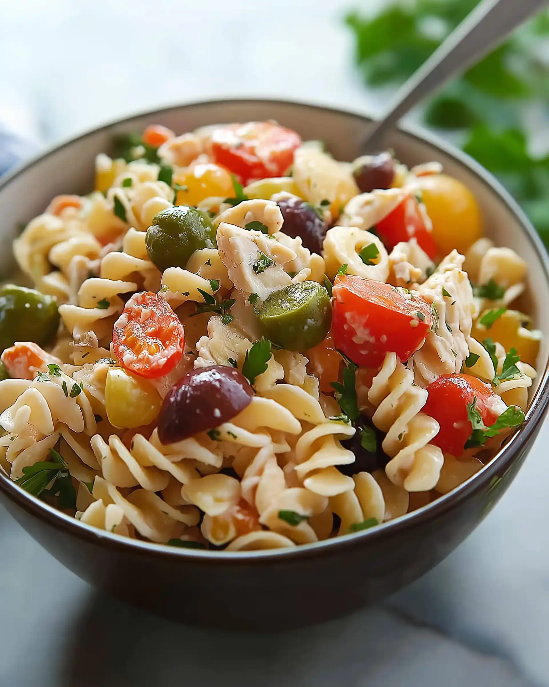 Mediterraner Hähnchen-Pasta-Salat: Lecker & einfach zubereiten!