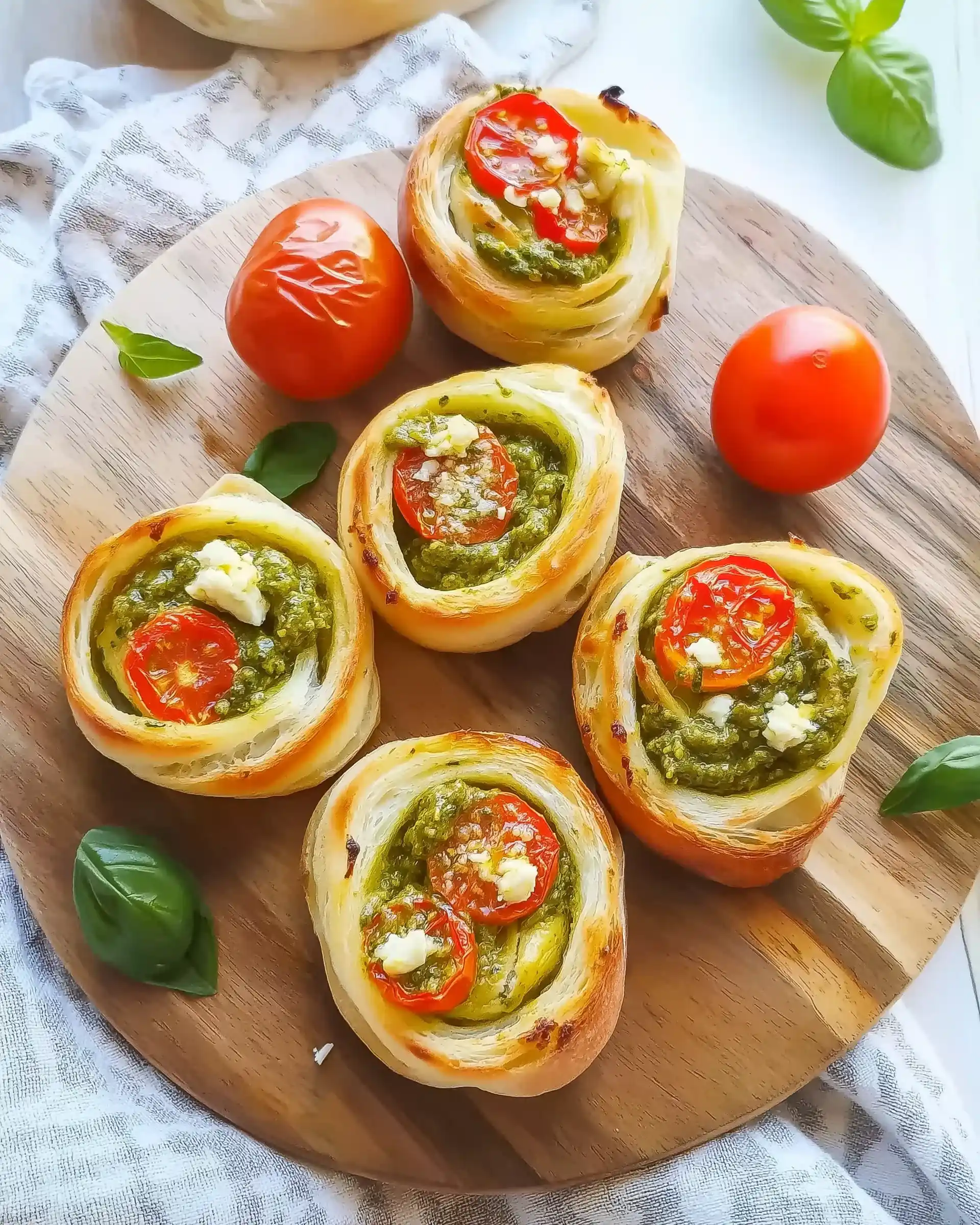 Pesto-Schnecken mit Tomate und Mozzarella einfach zubereiten!