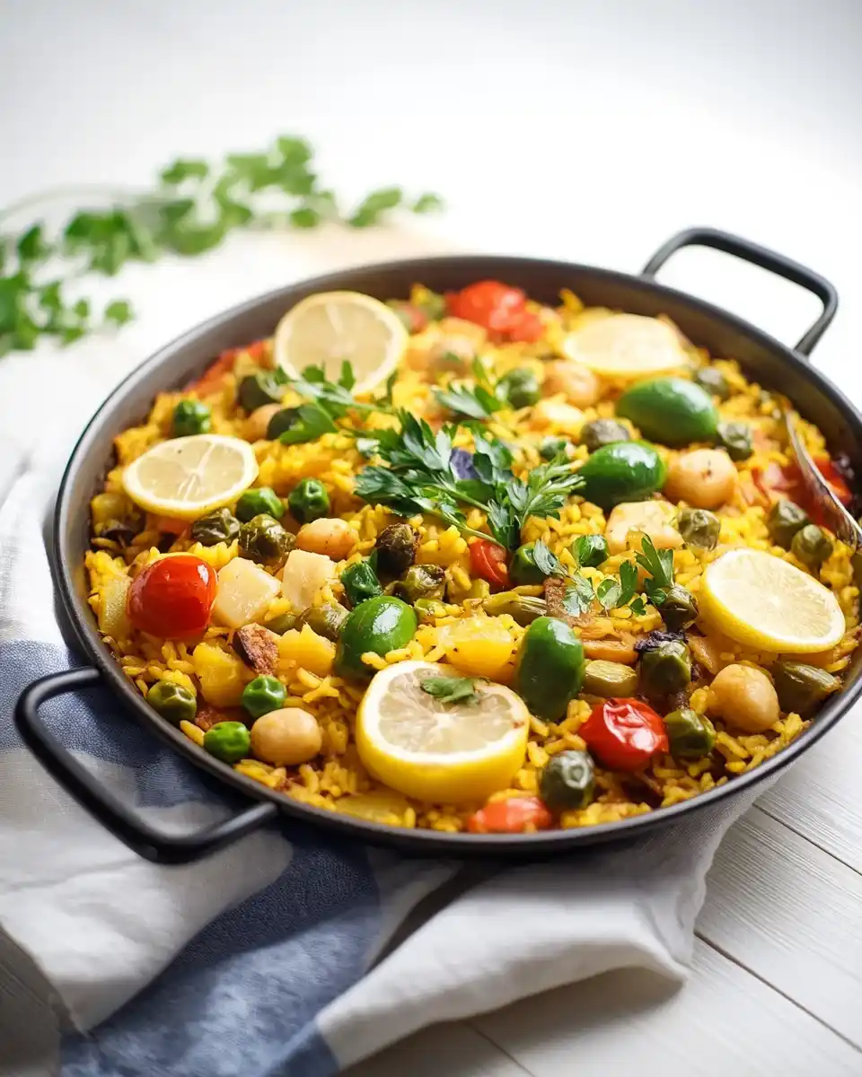 Vegetarische Paella mit Artischocken und Paprika zaubern!