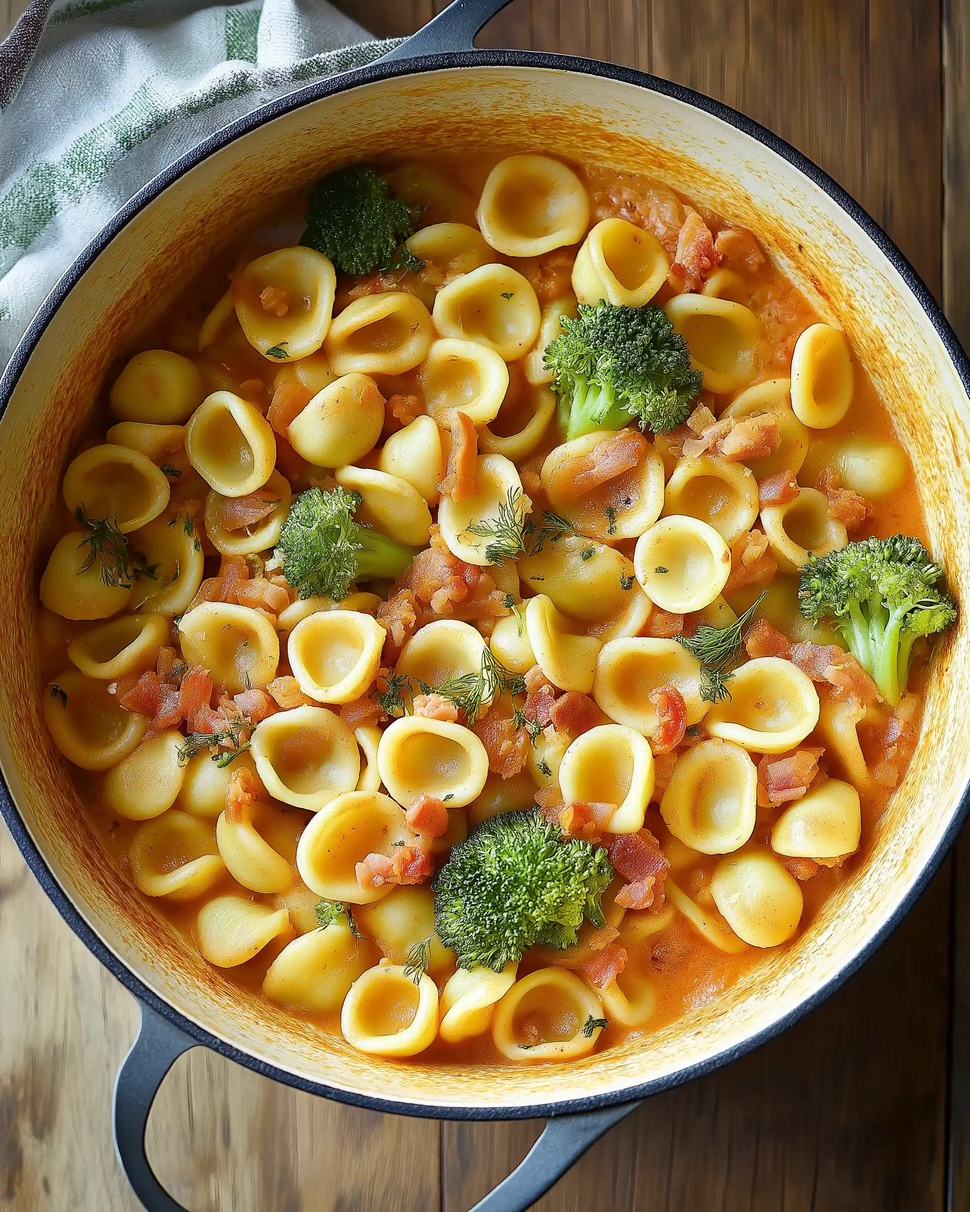 Würzige Orecchiette mit Speck und Brokkoli lecker zubereiten!