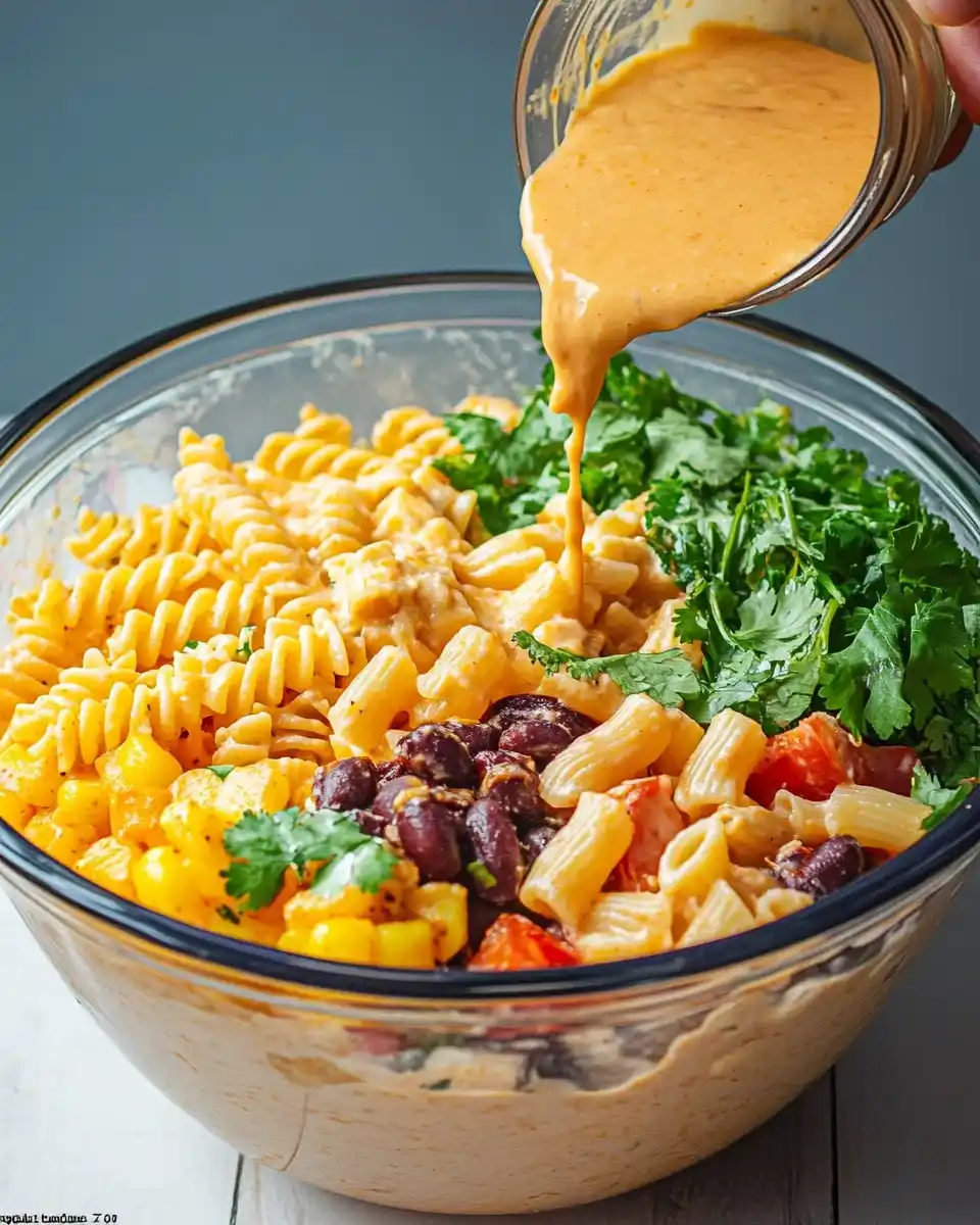 Würziger Hähnchen-Enchilada-Pasta-Salat für jeden Anlass!