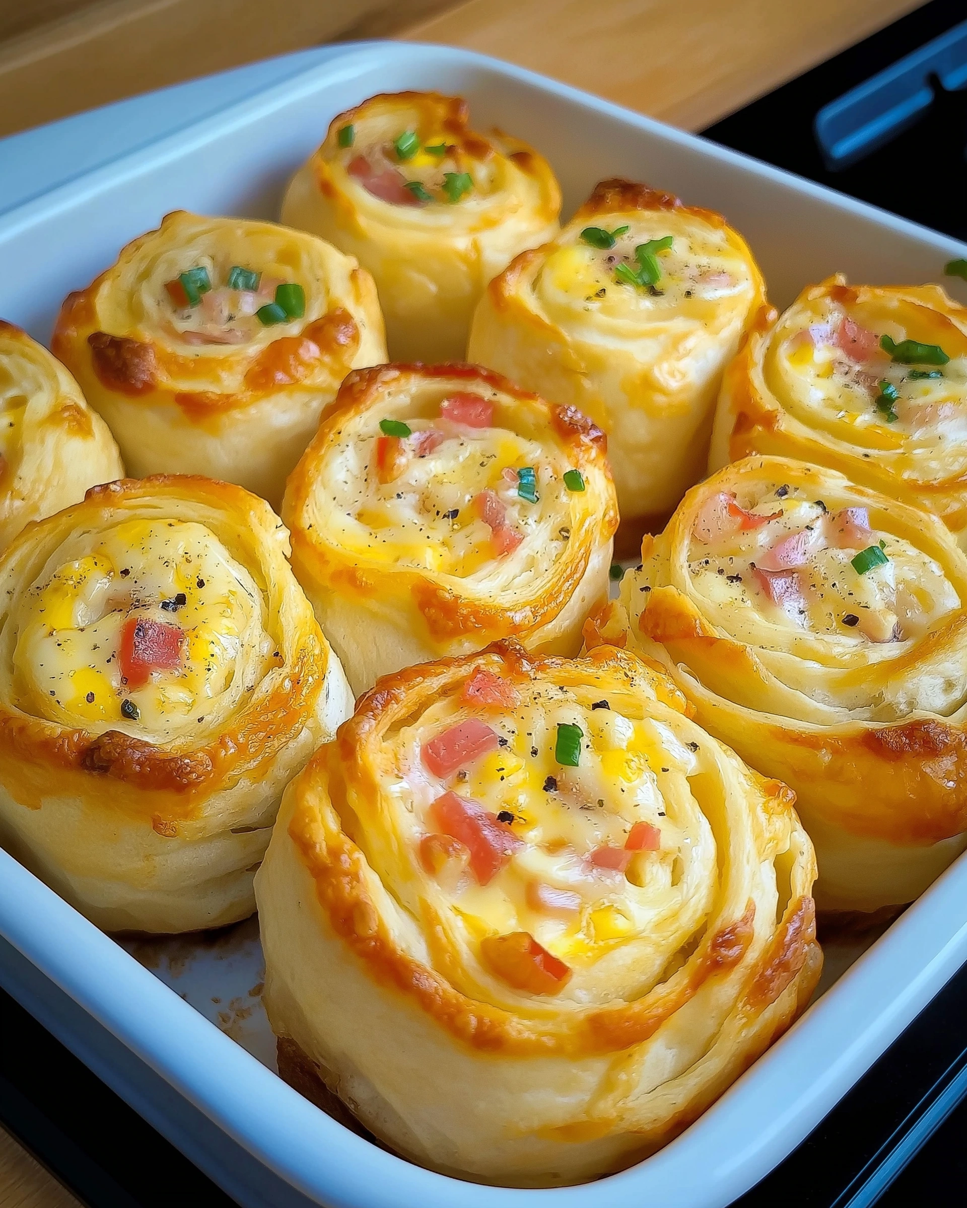 Frühstücksrollen mit Rührei, Käse und Speck selbst machen!