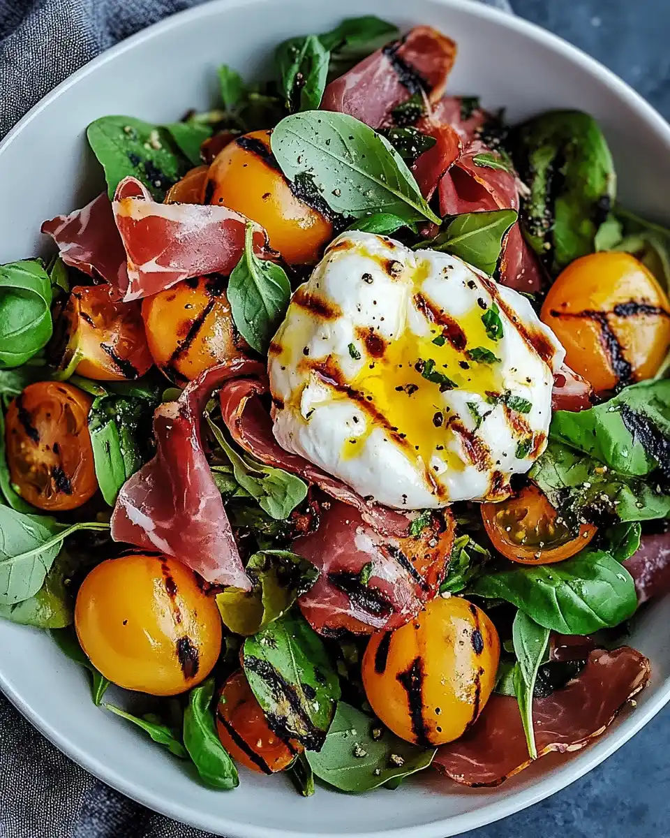 Gegrillter Nektarinen-Burrata-Proscuitto-Salat: Ein Genuss!