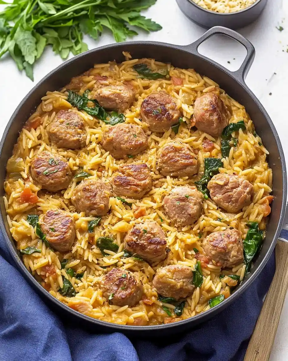 Italienische Hähnchenfleischbällchen mit Orzo sind ein Genuss!