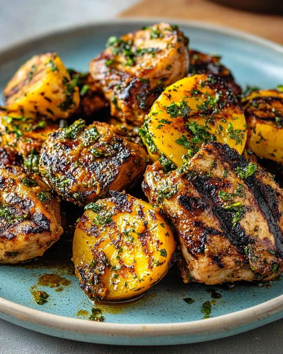 Jerk-Hähnchenschenkel mit Süßkartoffeln vom Grill: Ein Genuss!