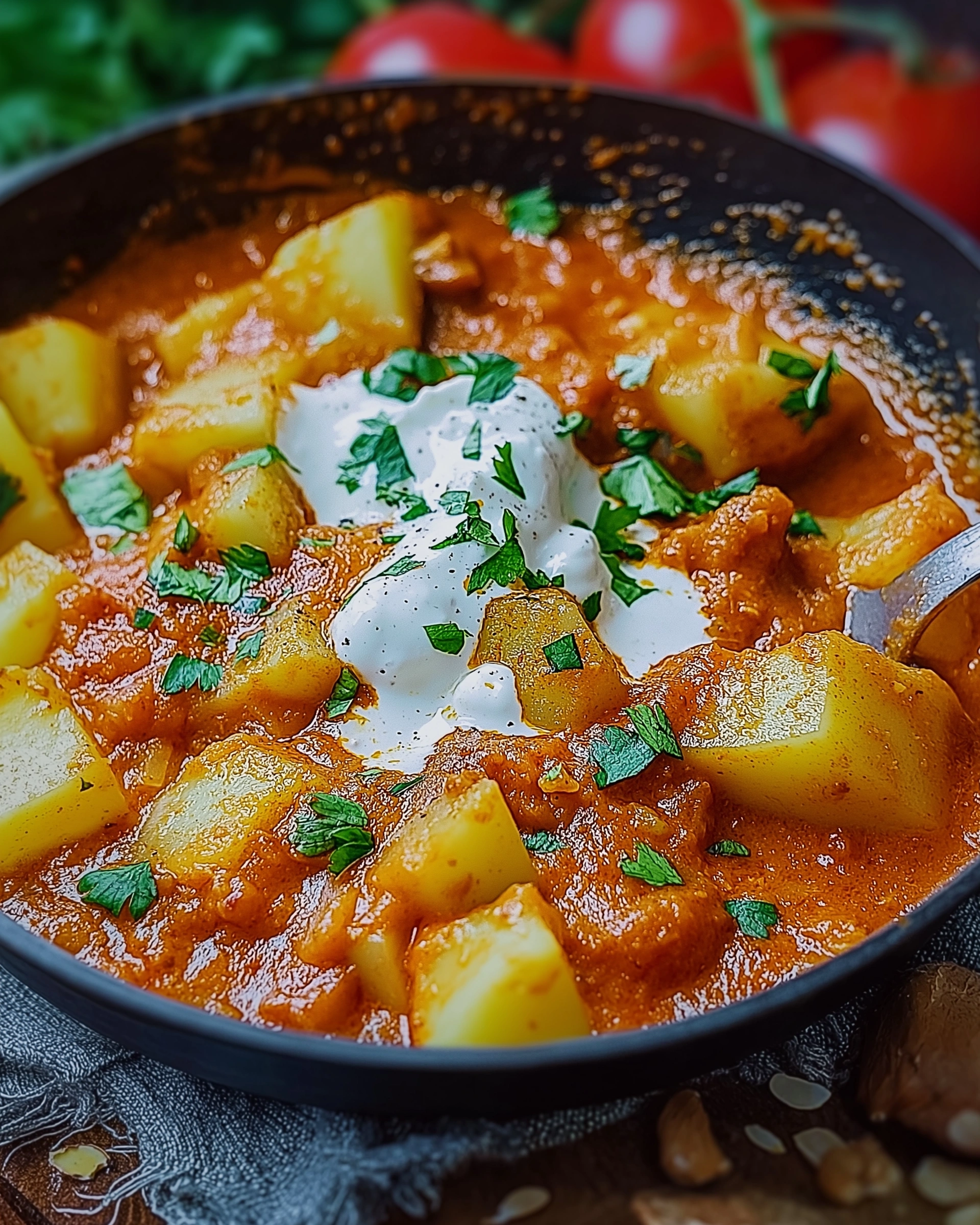 Kartoffel-Curry in pikanter Tomatensauce – schnell selbst gemacht!