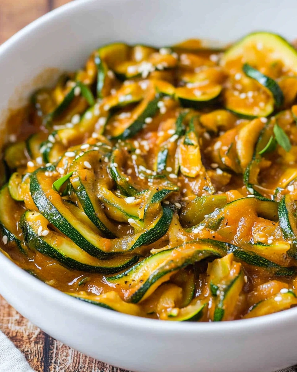Zucchini-Nudeln mit scharfer Tomatensauce: einfach lecker!