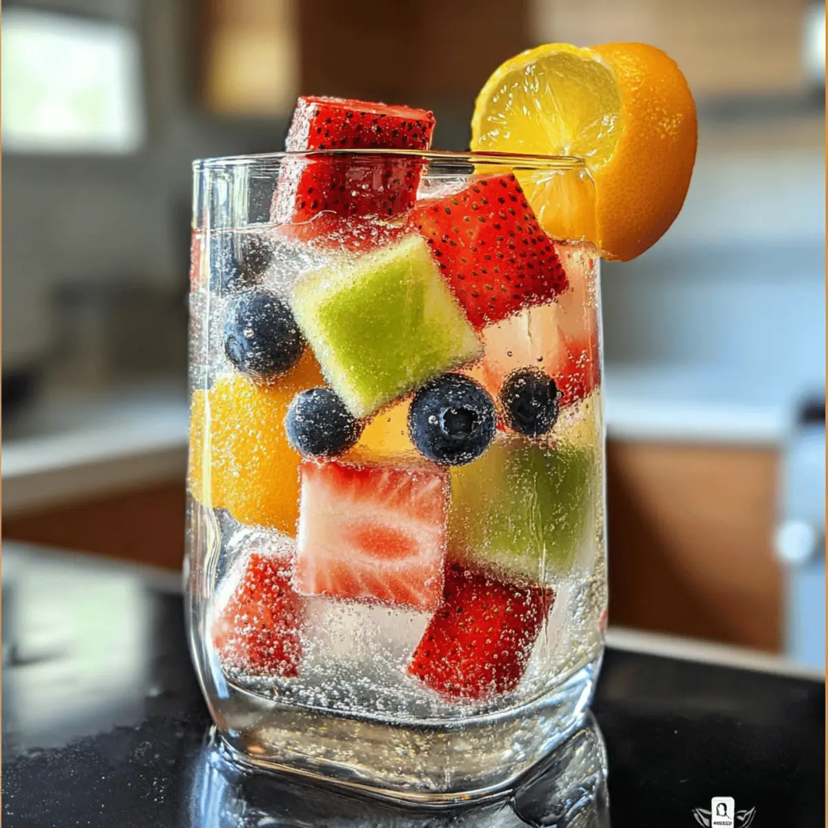 Obst-Eiswürfel für erfrischende Sommerdrinks
