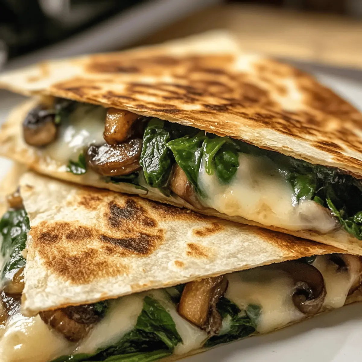Gebratene Spinat-Pilz-Quesadillas gesund und lecker