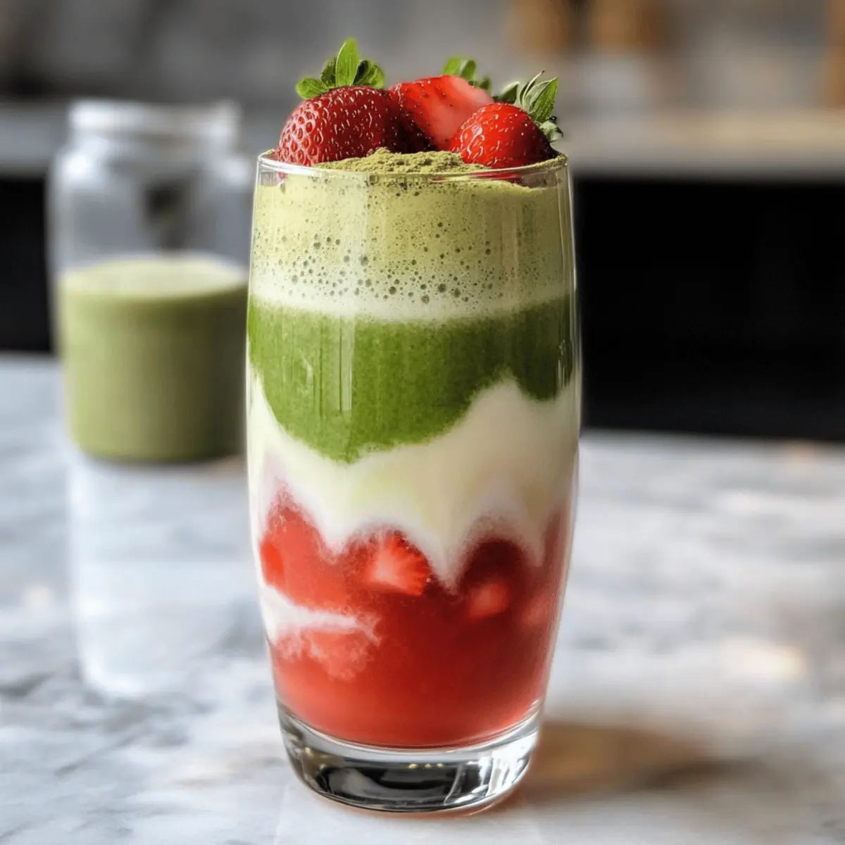 Erdbeer-Matcha-Latte in nur 5 Minuten genießen