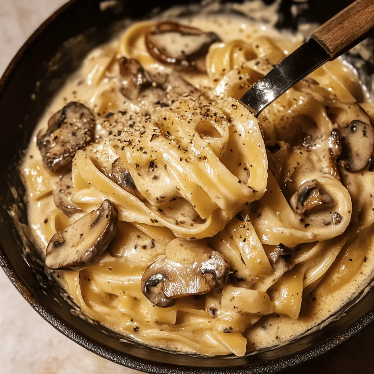 Gorgonzola-Trüffel-Cremesauce mit Pilzen selbstgemacht