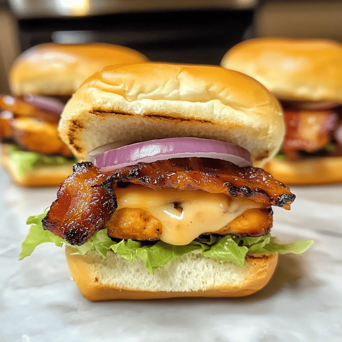 Bacon Ranch BBQ Hähnchen Slider für den Sommer