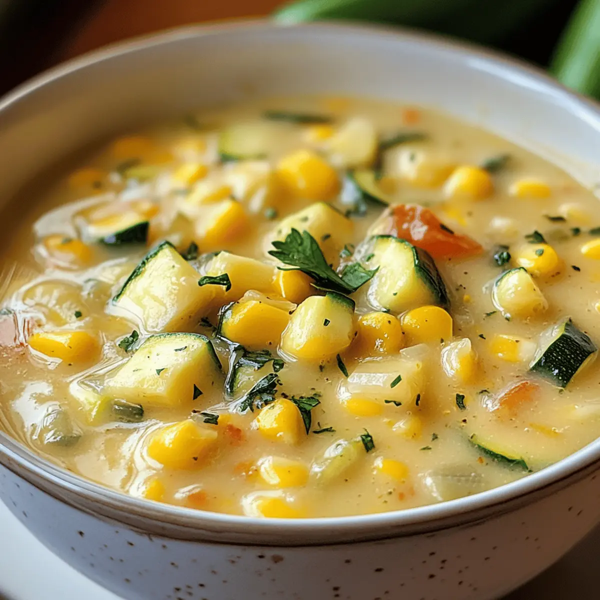 Maissuppe mit Zucchini für den perfekten Sommergenuss