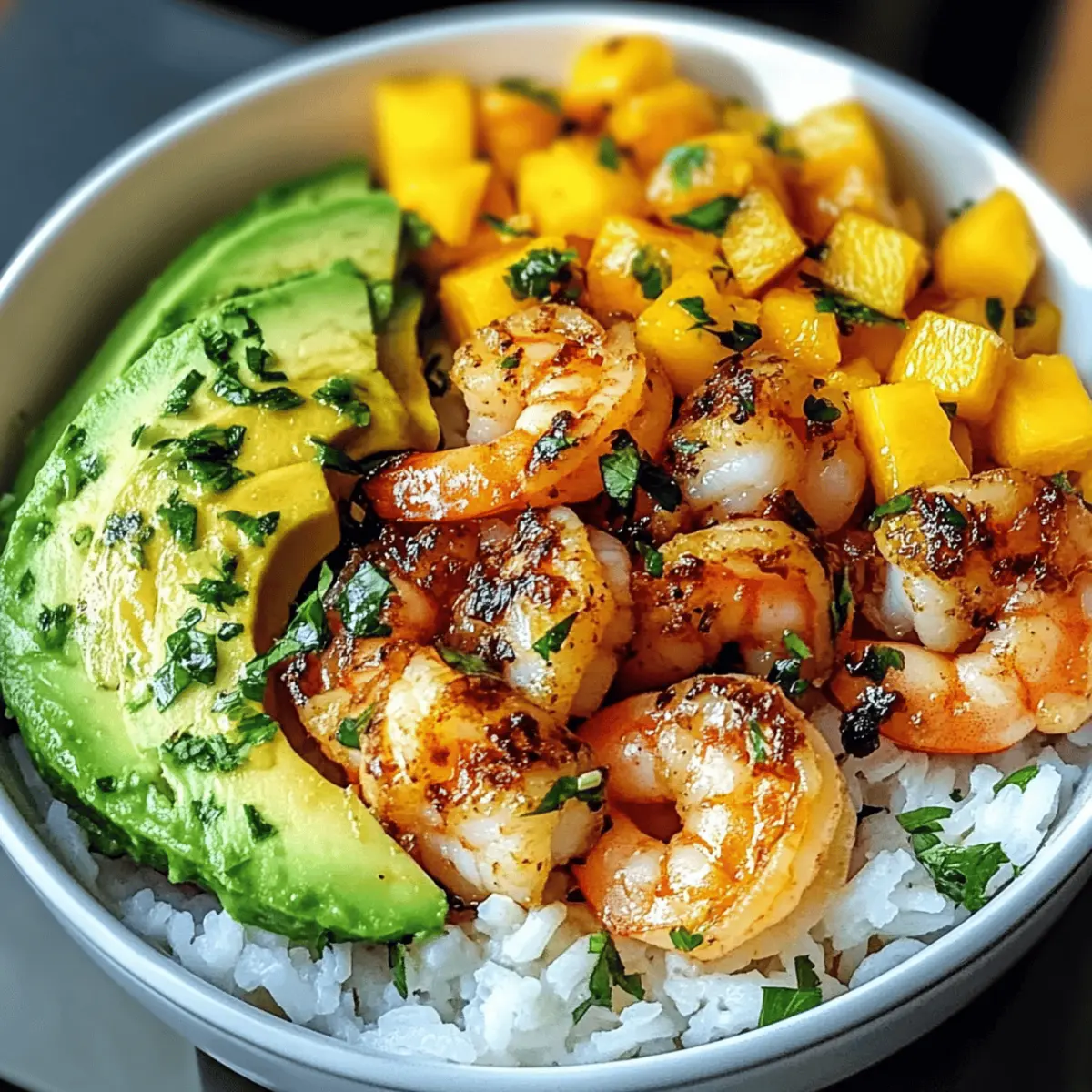 Garnele Avocado Mango Schalen für einen Frischekick