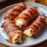 Speck‑umwickelte Mozzarella‑Sticks