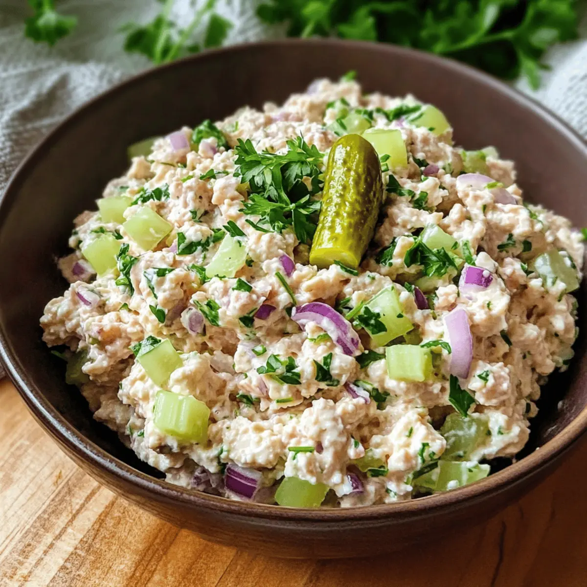 Hoher Protein Quark Thunfischsalat für Genießer