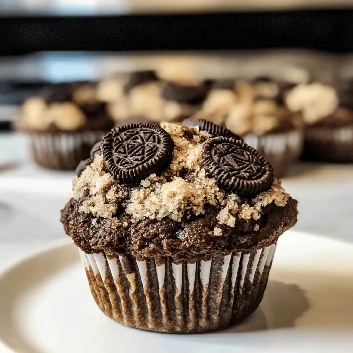 Fluffige Oreo Muffins mit crunchy Streusel