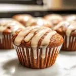 Lebkuchen-Muffins mit Vanillebohnen-Glasur