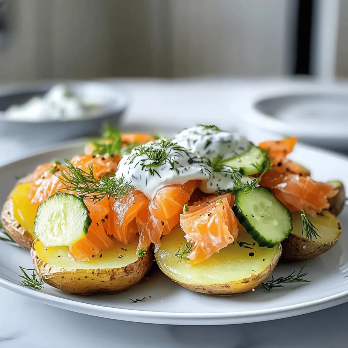 Räucherlachs mit gebackenen Kartoffeln ganz schnell