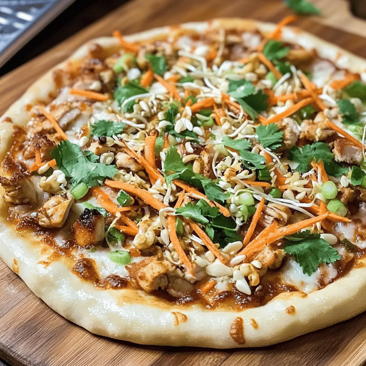 Thailändische Hühnerpizza - Süß und scharf genießen