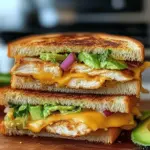 Hühnchen Avocado Schmelz Sandwich