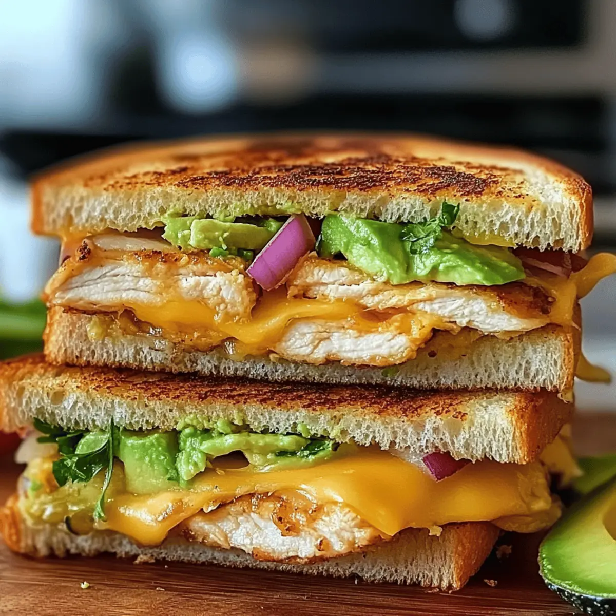 Hühnchen Avocado Schmelz Sandwich in 30 Minuten