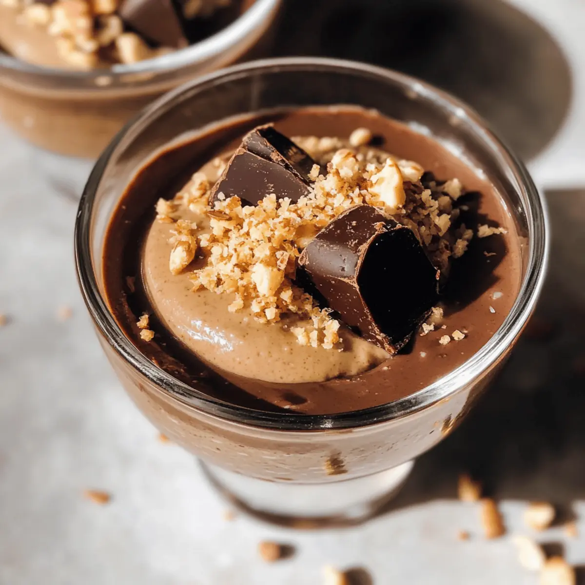 Cremiger Erdnussbutterbecher Chia Pudding für jeden Tag