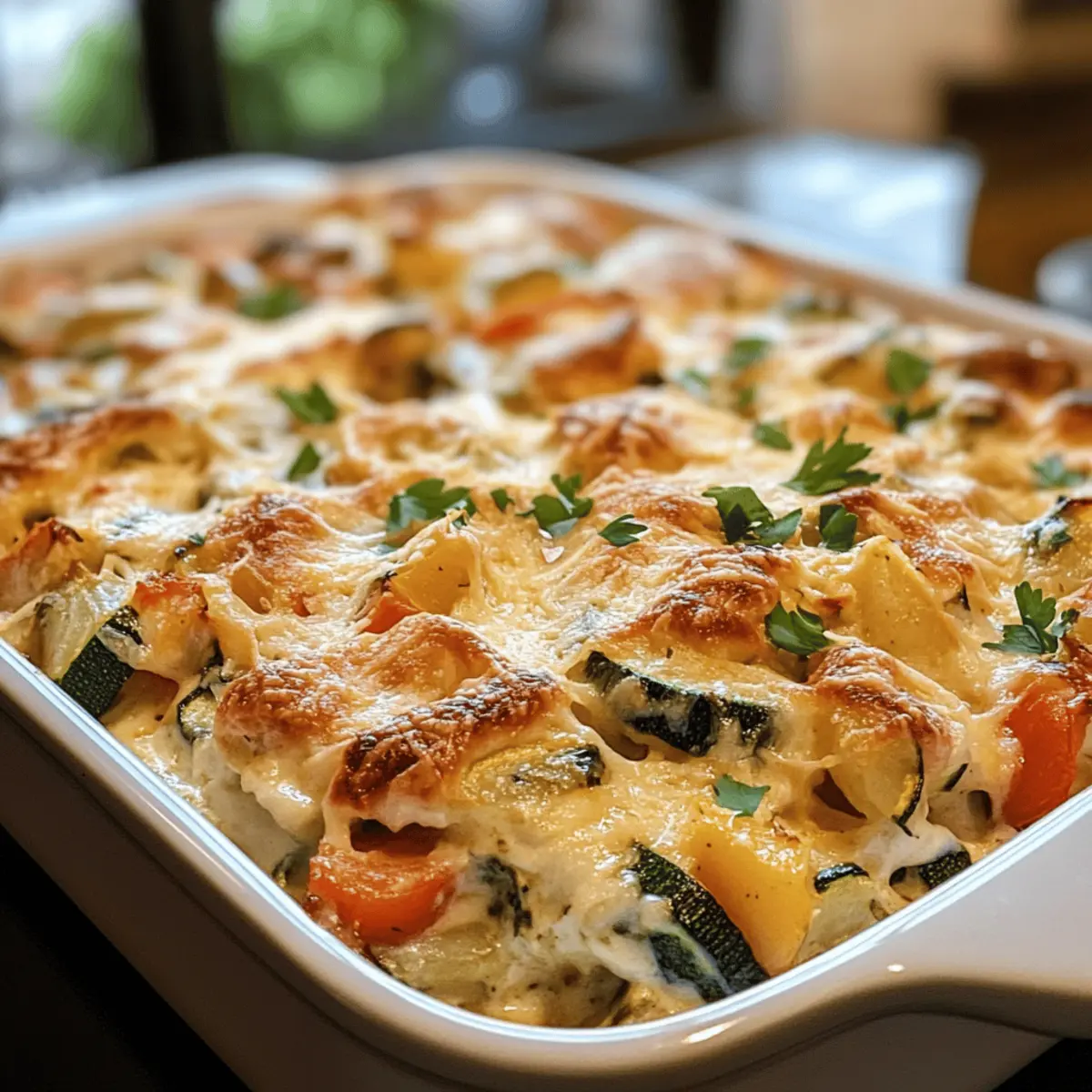 Cremige Caesar-Hühnchen- und Pilzauflauf für jeden Tag