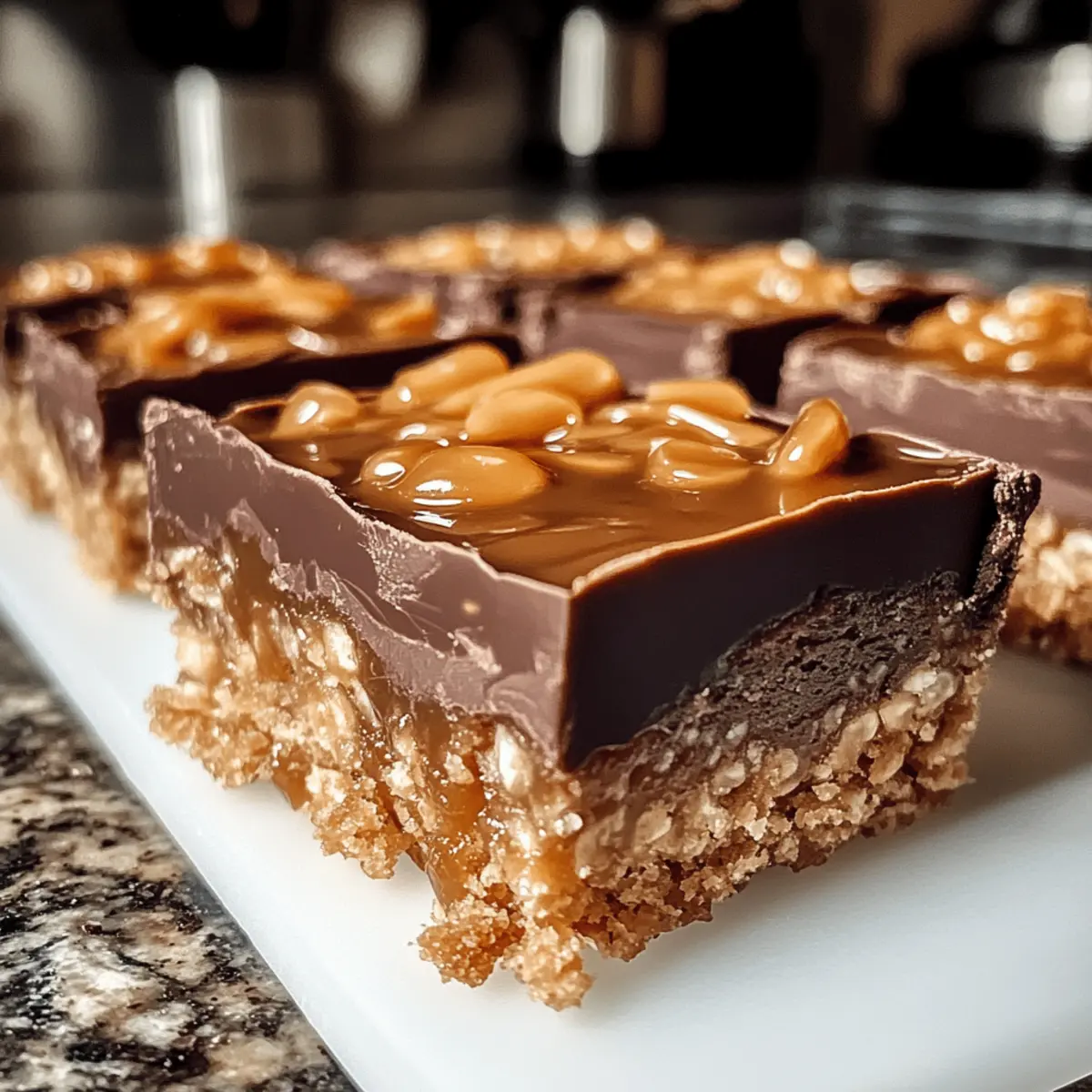 Karamell Schokoladen Crunch Riegel ganz einfach selbst machen