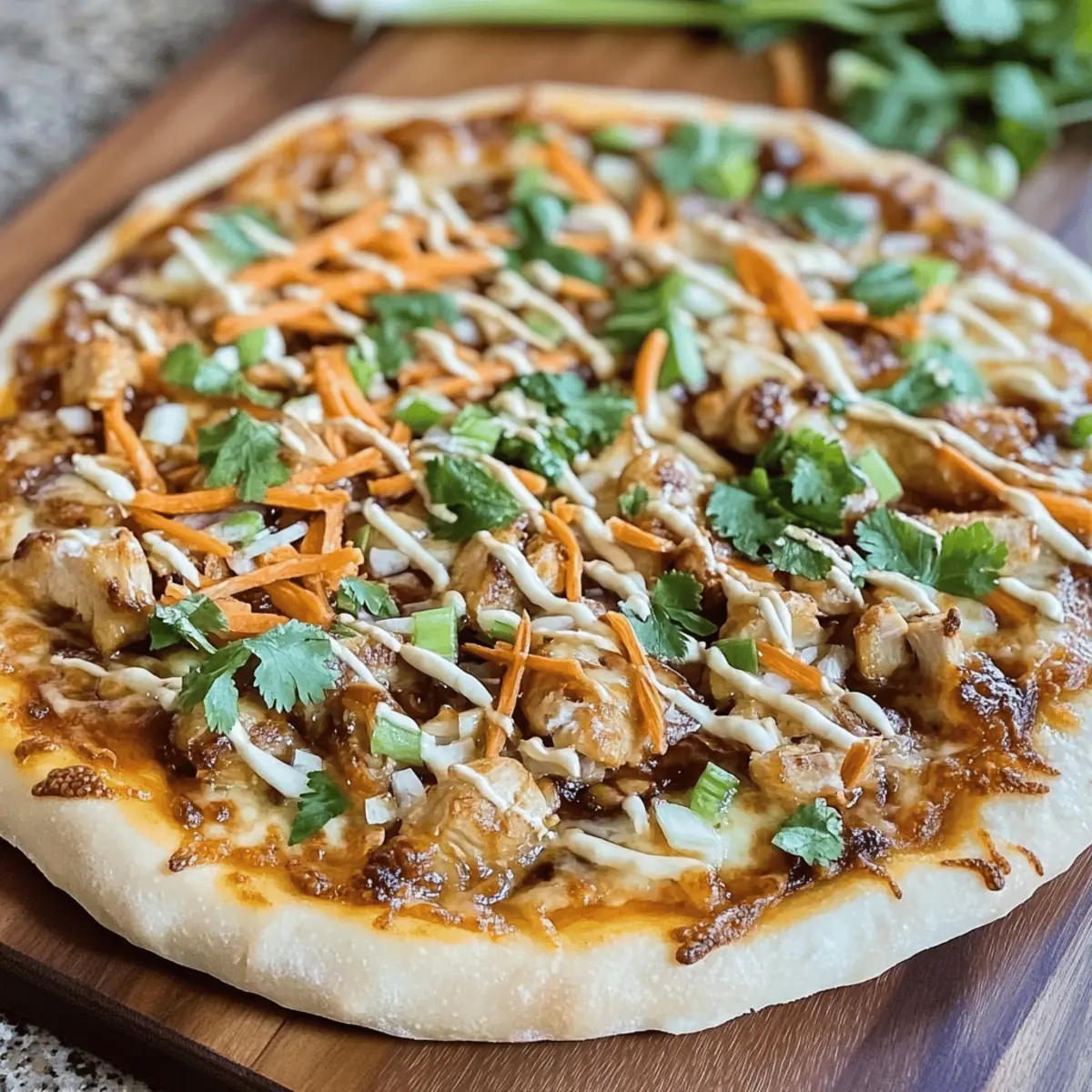 Thai-Hühnchen-Pizza für ein neues Geschmackserlebnis