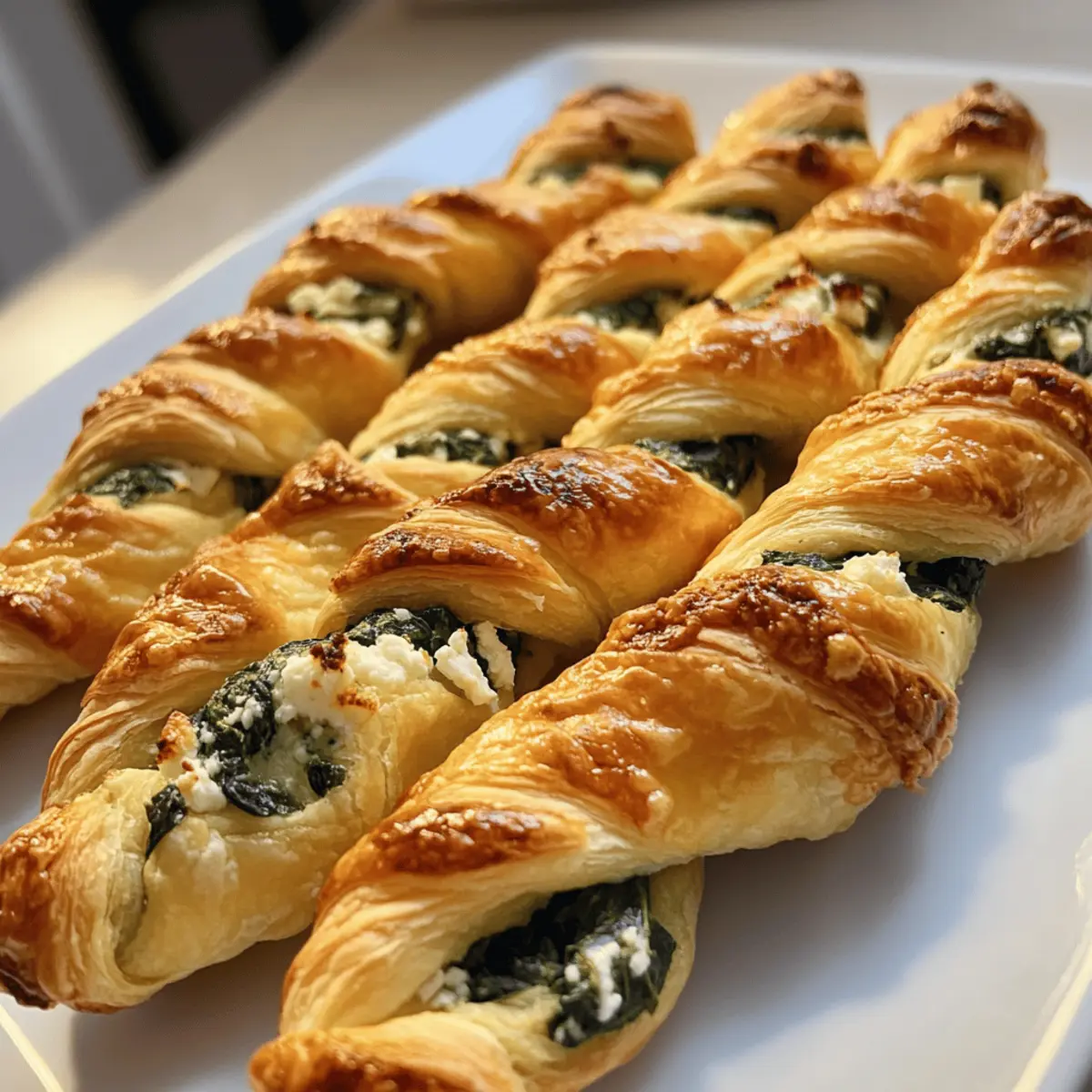30-Minuten Spinat Feta Blätterteig Drehungen für Feste