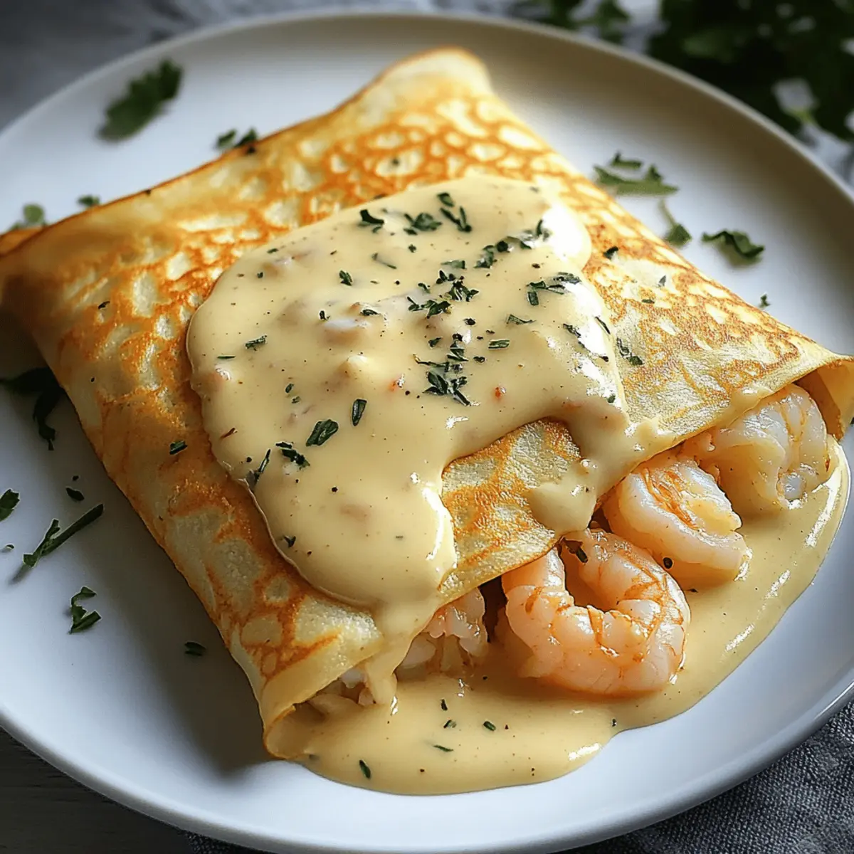 Meeresfrüchte-Crêpes mit Béchamelsauce genießen