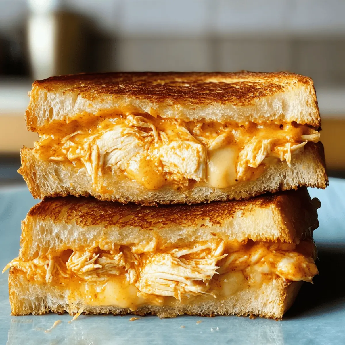 Buffalo-Hühnchen-Grilled-Cheese-Sandwich schnell und lecker