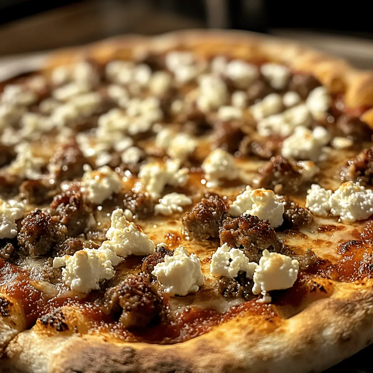 Heiße Bratwurst Feta Honig Pizza ganz einfach genießen