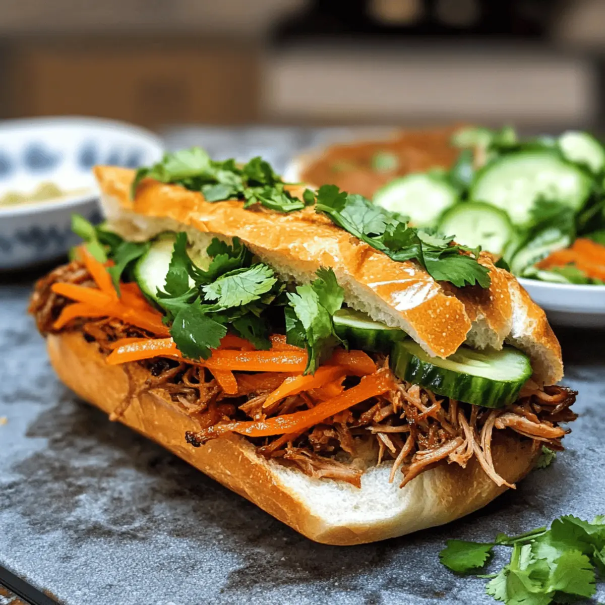 Slow Cooker Bánh Mì Vietnamesisches Sandwich Rezept